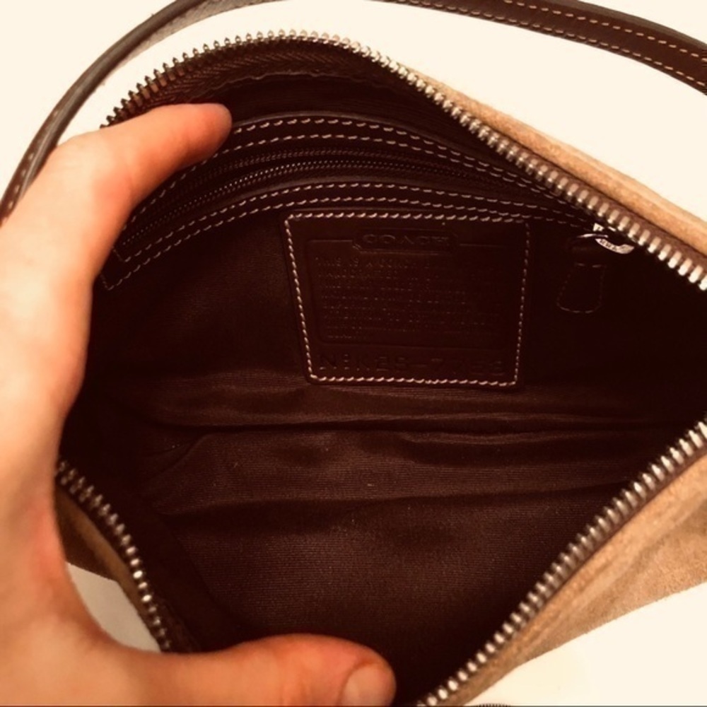 Coach Demi mini bag tan suede brown leather - Picture 4 of 12